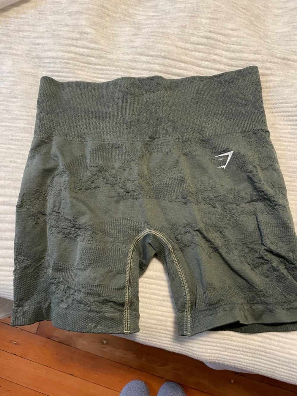 Gymshark Seamless High-Waist Shorts - Olive/camo